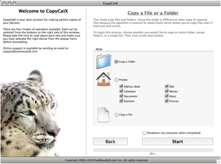 CopyCatX 5.0 : Main window