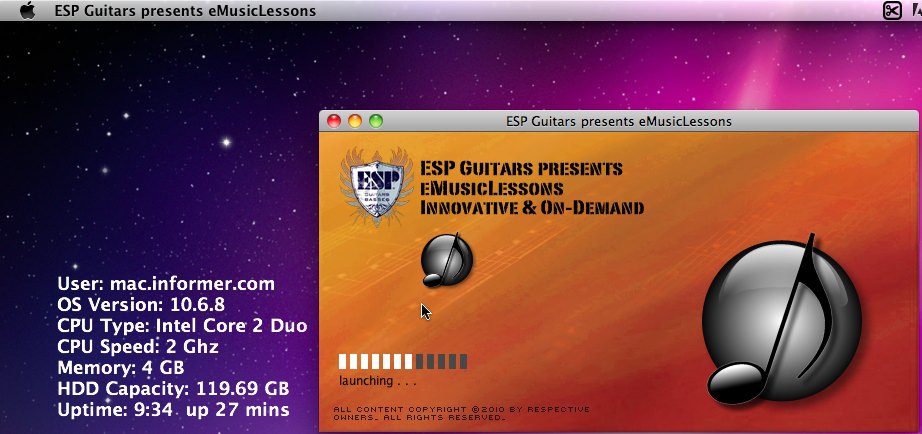 ESP Guitars presents eMusicLessons 2.0 : Main window