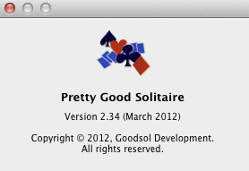 Pretty Good Solitaire 2.3 : About window