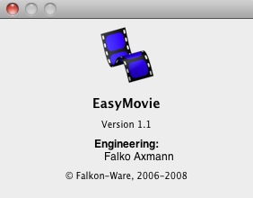 EasyMovie 1.1 : About window