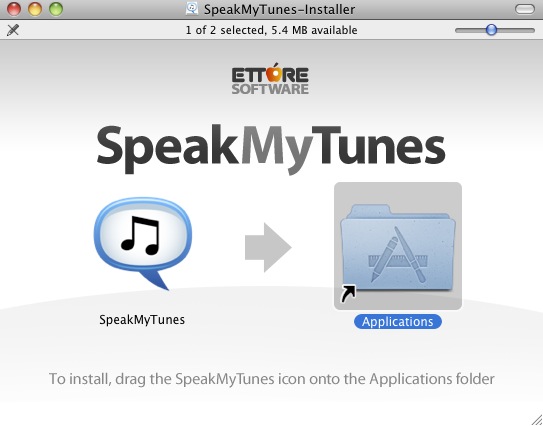 SpeakMyTunes 1.0 : Installer