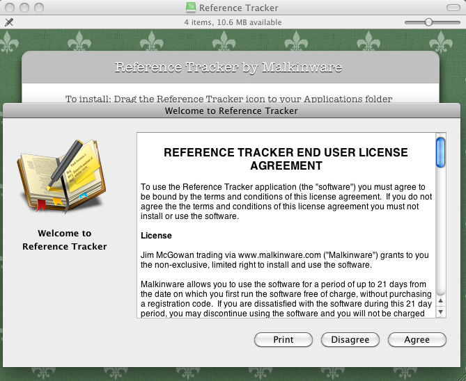 Reference Tracker 1.7 : Package Content + License Agreement