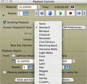 Finale NotePad 2011 : Playback Controls