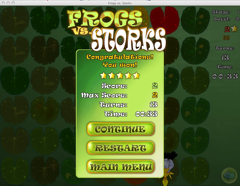 Frogs vs. Storks 1.2 : Results