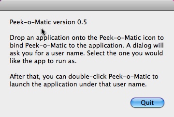 Peek-o-Matic for Admins 0.5 : Main window