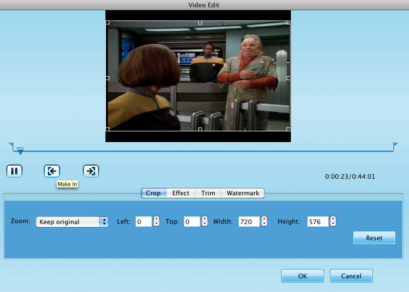XFreesoft Mac DVD to AVI Converter 2.3 : Editor 