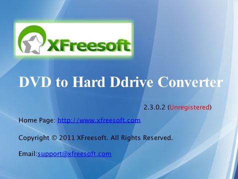 XFreesoft Mac DVD to Hard Ddrive Converter 2.3 : About window