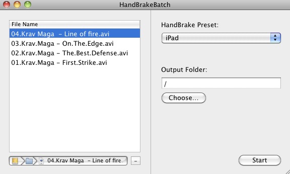 HandBrakeBatch 1.2 : Main window