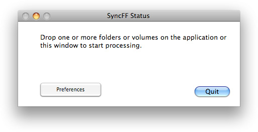 SyncFF 1.0 : Main window
