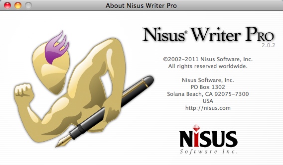 Nisus Writer Pro 2.0 : About Window
