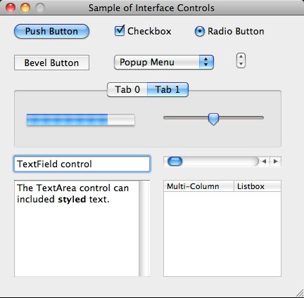 REAL Studio 2011 11.2 : Sample of Interface controls