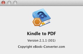 Kindle to PDF 2.1 : About window