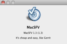 MacSFV 1.3 : About window