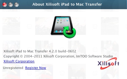 Xilisoft iPad to Mac Transfer 4.2 : About window