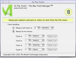 To The Trash! X 1.0 : Main interface