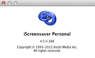 iScreensaver Personal 4 4.5 : About window
