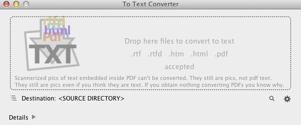 To Text Converter 1.1 : Main window