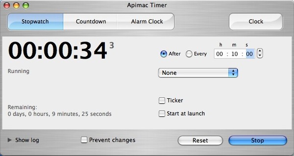 Apimac Timer 6.3 : Main interface