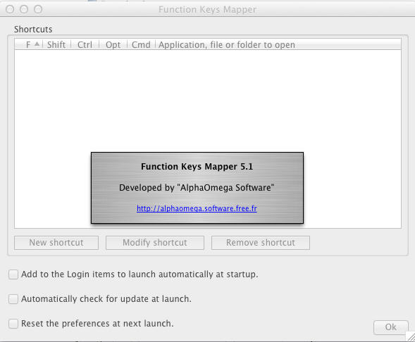 Function Keys Mapper 5.1 : Preference Window