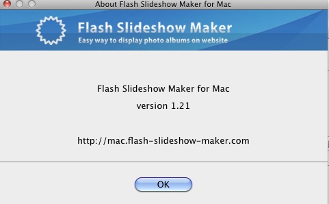 Flash Slideshow Maker for Mac 1.2 : About window