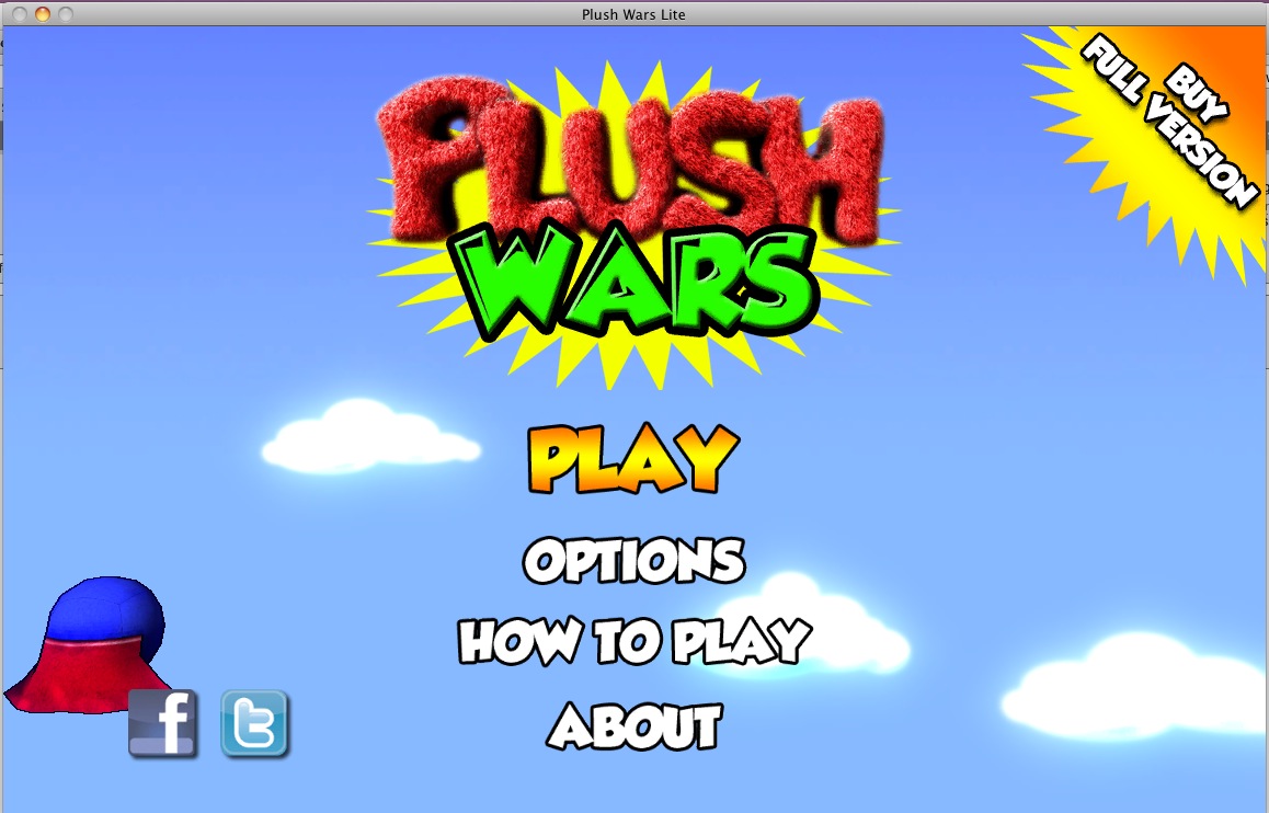 Plush Wars Lite 1.0 : Main menu