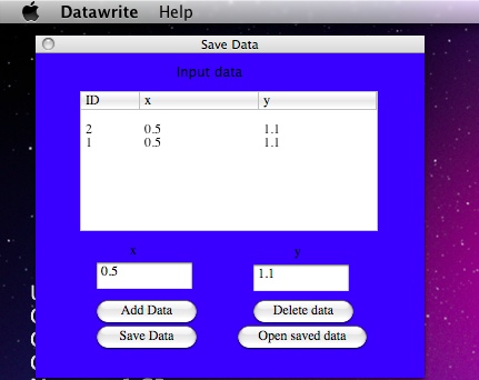Datawrite 1.0 : Main window