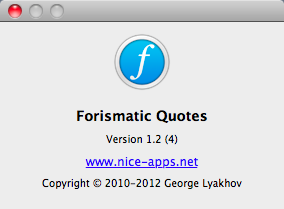 Forismatic Quotes 1.2 : Program version