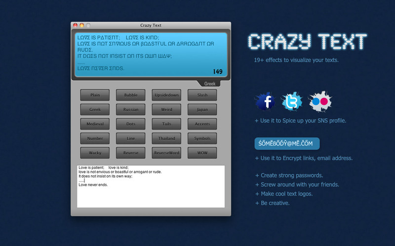 CrazyText 1.0 : Crazy Text screenshot