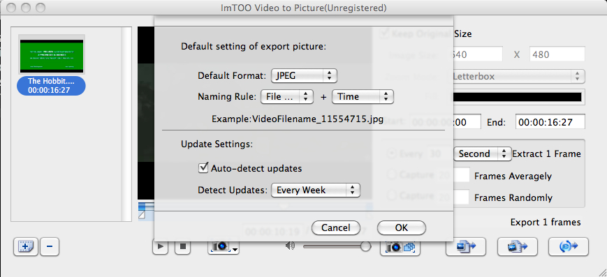 ImTOO Video to Picture 1.0 : Preferences