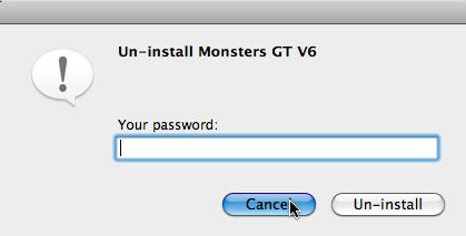 Uninstall MonstersGT 6.0 : Main window