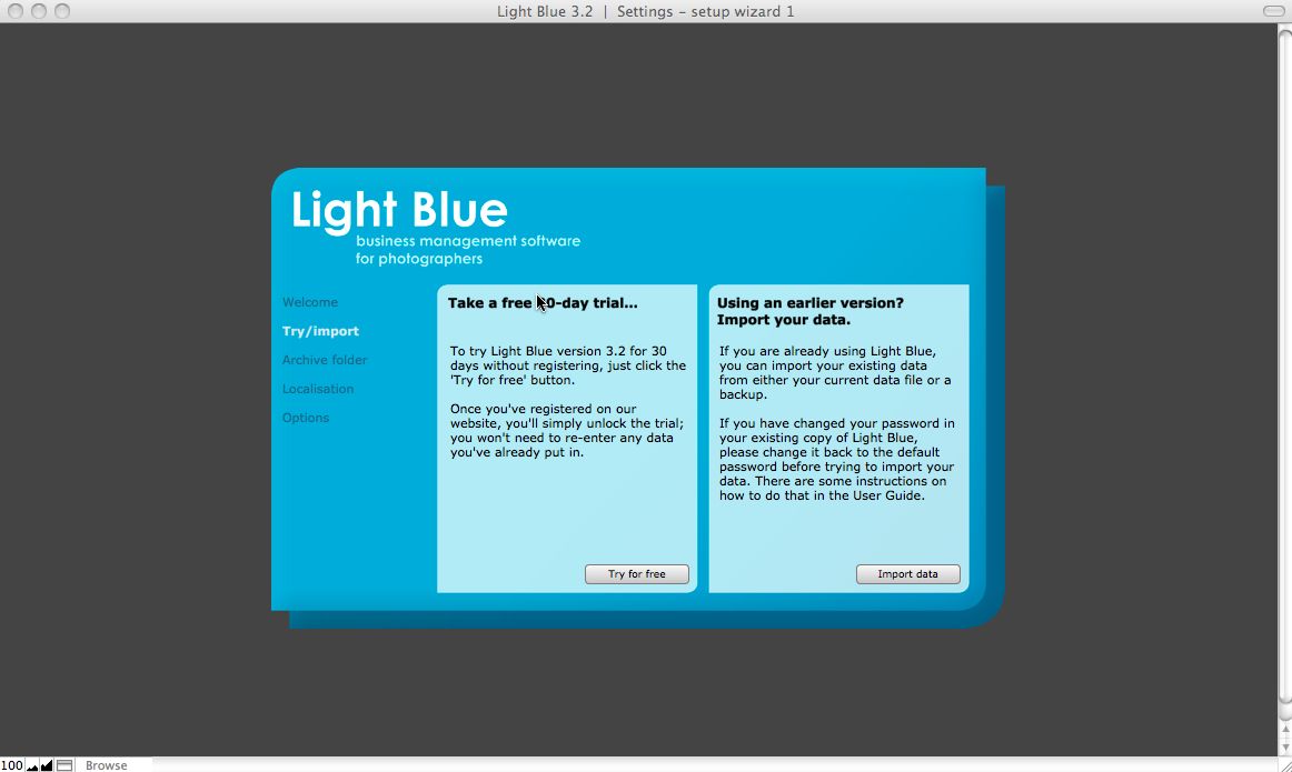 Light Blue 3.2 : Main window