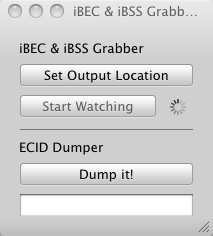 iBEC & iBSS Grabber for Mac 1.0 : Main window