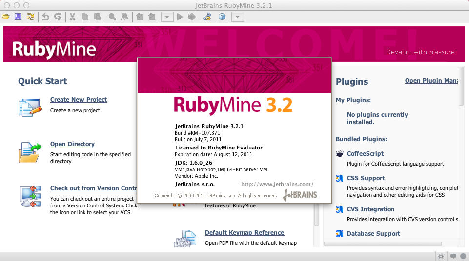 RubyMine 3.2 : Main Window