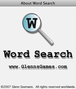 Word Search 1.0 : About Window