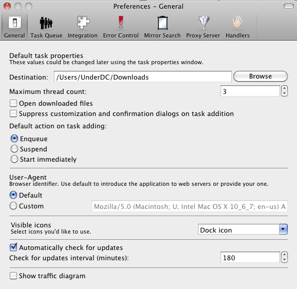 Progressive Downloader 0.7 : General settings