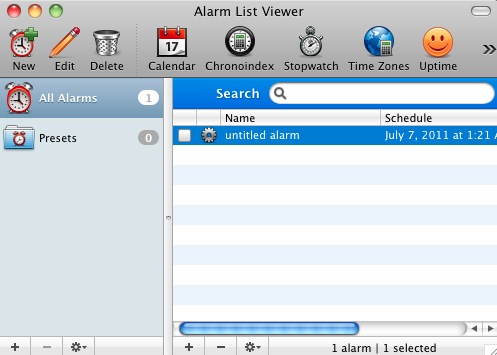 Alarm Clock Pro 9.4 : Main window