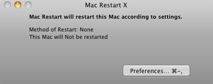 Mac Restart X 1.6 : Main window