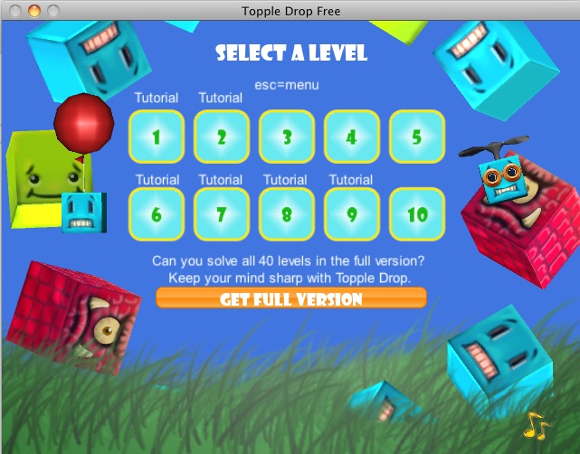 Topple Drop Free 1.0 : Select a level