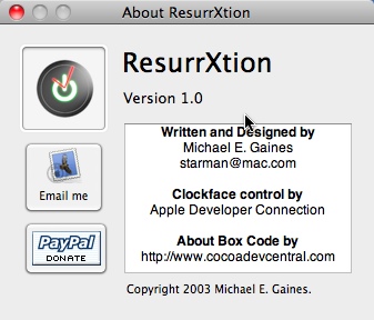 ResurrXtion 1.0 : Main window