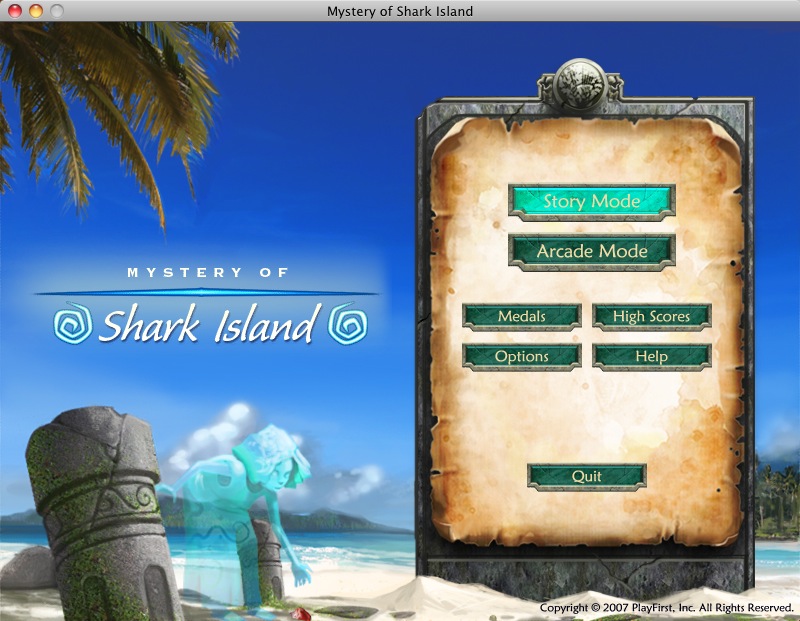 Mystery of Shark Island 1.0 : Main menu
