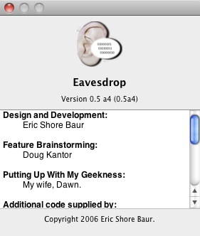 Eavesdrop 0.5 : About window
