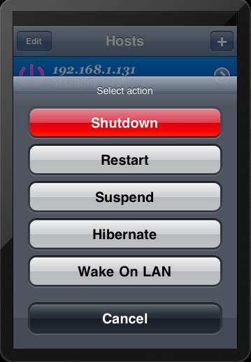 iShutDown 1.1 : Action list (iOS)