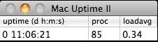 Mac Uptime II 1.0 : Main window