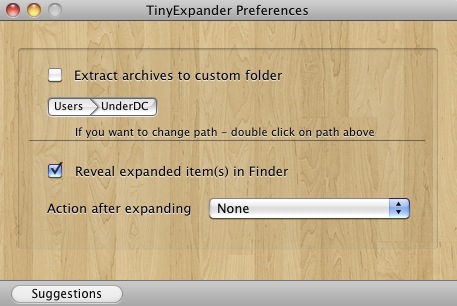 TinyExpander 1.0 : Main window