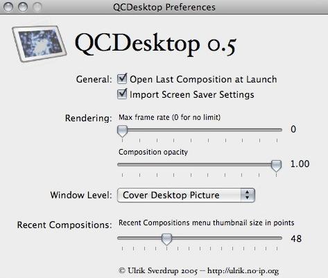 QCDesktop 0.5 : Main window