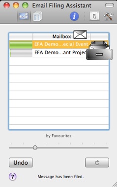 Email Filing Assistant 2.0 : Main window