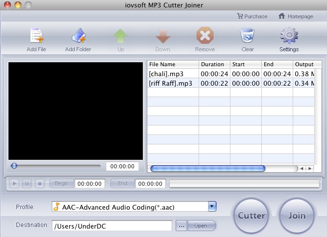 iovsoft MP3 Cutter Joiner 6.5 : Main window