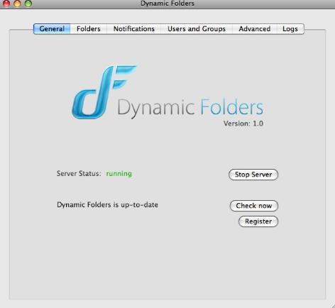 DynamicFolders 1.0 : Main window