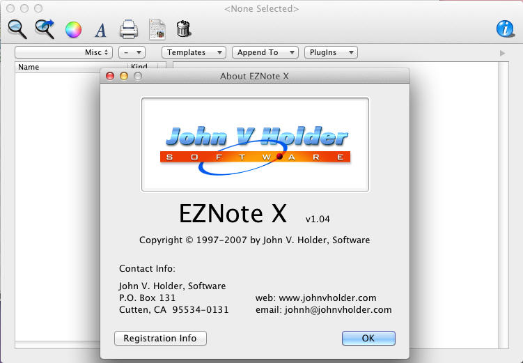 EZNote X 1.0 : Main Window