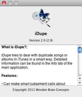 iDupe 2.9 : About window